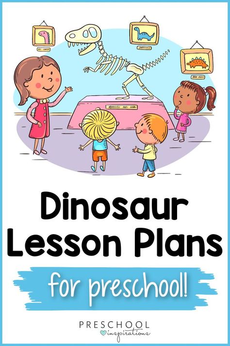 Done-for-you dinosaur lesson plans! There are several to choose from. Lessons about dinosaurs are the perfect preschool theme. Whether you make it Dino-vember or any month of the year, these super fun dinosaur lesson plans will not disappoint. Dinosaur Theme Lesson Plan, Dinosaur Science Experiments Preschool, All About Dinosaurs Preschool, Dinosaurs Lesson Plan Preschool, How Do Dinosaurs Stay Friends Activities, Learning About Dinosaurs Preschool, Types Of Dinosaurs Preschool, Dinosaur Theme For Preschool, Dinosaur Lesson Plans For Preschool