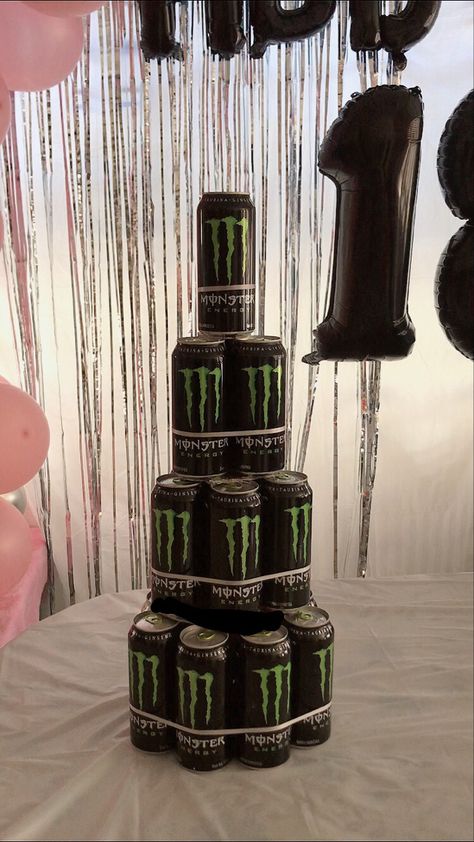 #birthday #monsterenergy #instagram #aesthetic #drink #story #indie #dark #egirl #emo Emo Birthday Party Aesthetic, Emo Party Favors, Emo Decorations Party, Emo Scene Birthday Party, Gothic 21st Birthday, Punk Party Aesthetic, Metal Themed Party, Elder Emo Birthday Party, 2000s Emo Party