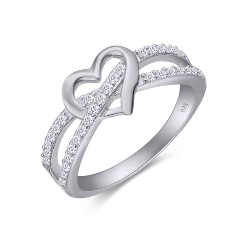 PRICES MAY VARY. Jewelry has the power to be this one little thing that can make you feel Unique, You?re going to love this Fabulous Round Cut White Cubic Zirconia Infinity Heart Promise Ring In 14k White Gold Over Sterling Silver Ring Size-4 . Absolutely a great gift to express your love for your mother, girlfriend, fiancee, wife, valentine, family or just a friend,etc. Great gifts on Mother 's Day, Wedding, Anniversary day, Valentine's Day or Christmas Day Cheap Promise Rings For Teens, Promise Rings Silver Heart, Silver Promise Rings For Her, Promise Rings Silver, Silver Rings Women, Promise Ring Silver, Ring For Girlfriend, Cute Promise Rings, Modest Casual