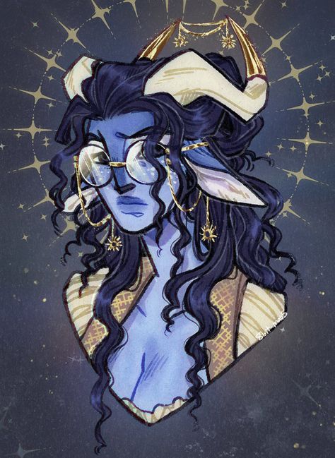 Tiefling Drawing Base, Avatar Doodle, Dnd Satyr, Satyr Dnd, Tiefling Horns, Blue Tiefling, Ace Spectrum, Pathfinder Character, My First Year