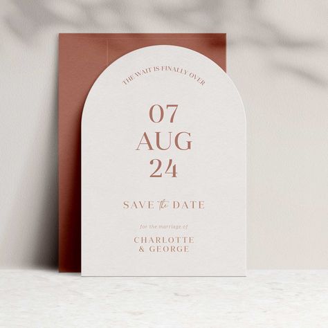 Terracotta Arch Save The Date, Wedding invite, Save the Date invite, Modern Wedding Announcement Card, Save the Date Easy Envelope, Wedding Invitation Format, Save The Date Invite, Wedding Announcement Cards, Wedding Announcement, Announcement Cards, Wedding Announcements, Wedding Invite, Wedding Invitation Paper