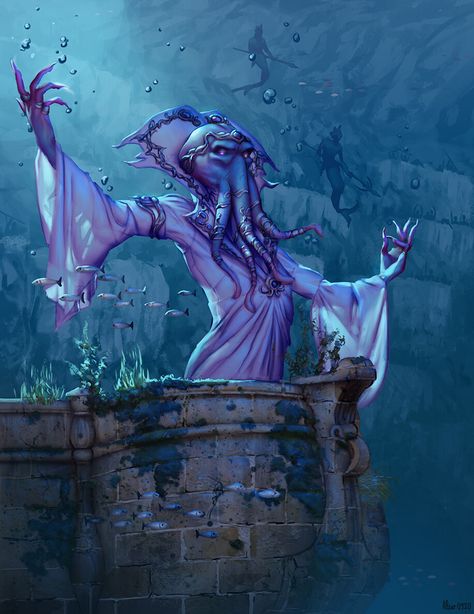 ArtStation - Vestress, Kraken Bearer Kraken Art, Dnd Campaign, Mind Flayer, D D Monsters, Eldritch Horror, Cthulhu Mythos, Dnd Monsters, Fantasy Monster, Monster Design