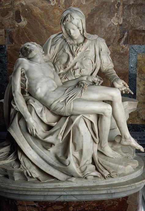 Pieta Sculpture, Michelangelo Sculpture, Baroque Sculpture, Colour Drawing, Classic Sculpture, Great Works Of Art, Greek Sculpture, 다크 판타지, Jesus Painting