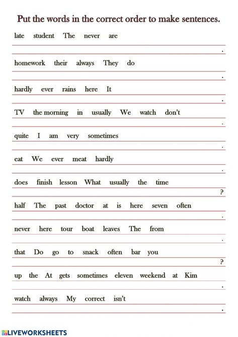 Adverbs of frequency: English as a Second Language (ESL) online worksheet Class3 English Worksheet, Second Class English Worksheet, English Grammar Worksheets Class 4, English Worksheets For Class 3, Worksheet For Class 3 English, Class 3 English Grammar Worksheet, Class 4 English Worksheet, English Exercises Worksheets, Class 3 English Worksheets