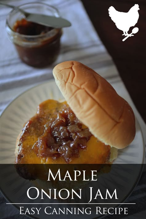 Maple Onion Jam Recipe, Canning Carmelized Onions Water Bath, Canning Onion Jam, Canning Sauces Water Bath, Onion Canning Recipes, Onion Jam Recipe Canning, Maple Bacon Onion Jam Recipe, Maple Onion Jam, Waterbath Canning Recipes