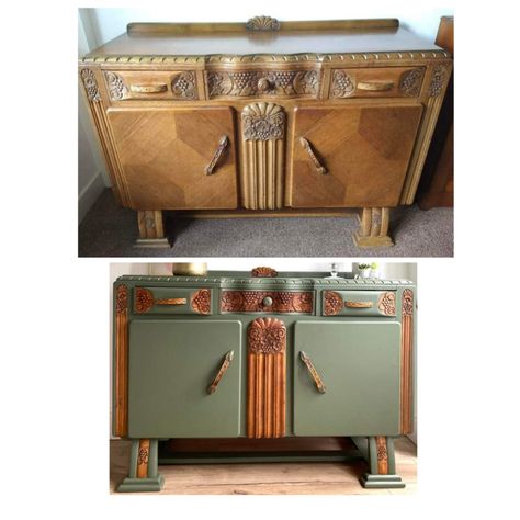 Art Deco Buffet Makeover, Vibrant Furniture, Art Deco Buffet, Urban Furniture Design, Armoire Makeover, Upcycle Furniture, Artistic Furniture, Dream Furniture, Diy Furniture Renovation