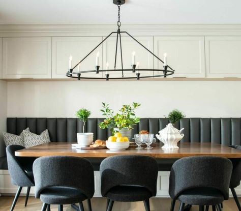 30 Blissful Banquette Seating Ideas to Enjoy Flavorful Delights Love It Or List It, Banquette Seating In Kitchen, Upholstered Banquette, Banquet Seating, Built In Banquette, Quirky Kitchen, Family Of Five, North Carolina Homes, All White Kitchen