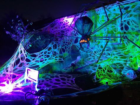 HALLOWEEN GRAVEYARDS, DISPLAYS AND HAUNTS | Our spider, Bob, 2020 Rave Decor, Halloween Yard Displays, Halloween Rave, Halloween Graveyard, Toil And Trouble, Youtube Page, Halloween Lovers, Halloween Yard, Halloween Spider