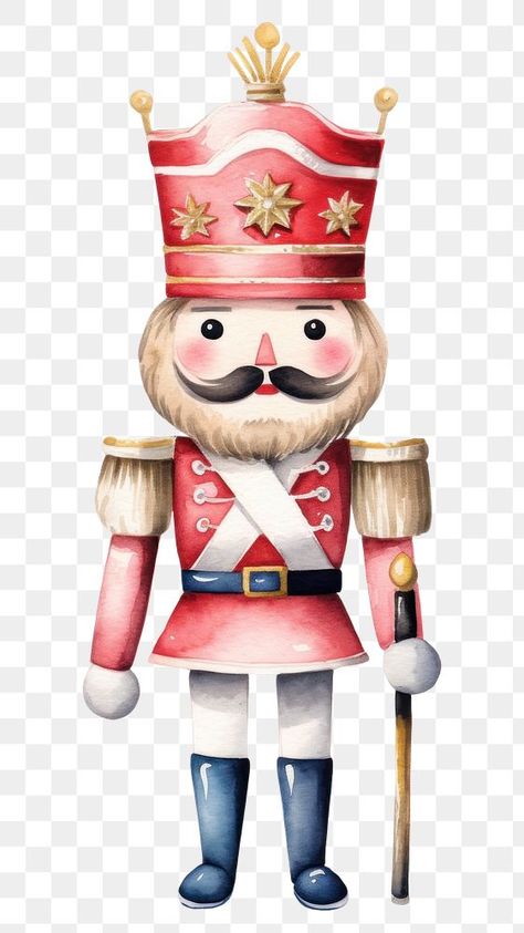 Nutcracker Drawing, Christmas Cartoon Pictures, Nutcracker Watercolor, Nutcracker Clipart, Watercolor Nutcracker, Nutcracker Image, Christmas Crown, Christmas Board, Watercolor Paints