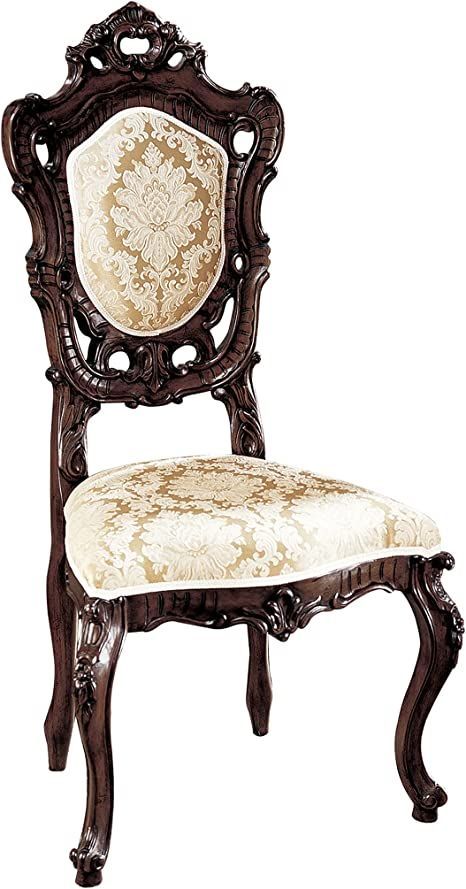 Design Toscano Toulon French Rococo Side Chair Wheat Background, Rococo Armchair, Victorian Dining Chairs, Walnut Armchair, French Rococo, Golden Wheat, Chair Side Table, Design Toscano, Furniture Dining Chairs