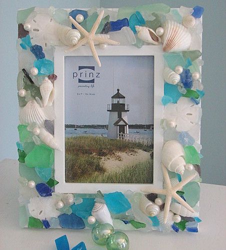 Seashell Frame, Deco Marine, I Need Vitamin Sea, Beach Glass Crafts, Glass Picture Frames, Beach Glass Art, Shell Frame, Beach Frame, Sea Glass Crafts