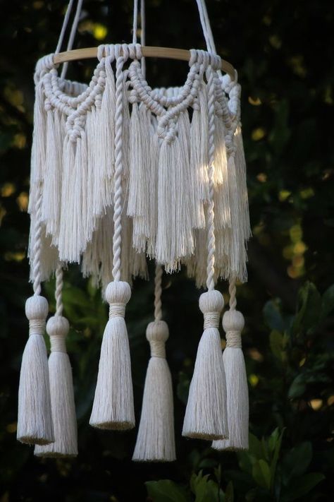 Macrame Mobile, فن النسيج, Macrame Nursery, Koti Diy, Simpul Makrame, Pola Macrame, Hantverk Diy, Nursery Boho, Baby Mobil