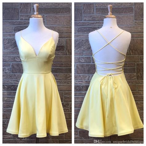 Yellow prom dress short