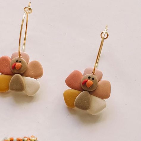 Diy Thanksgiving Earrings, Clay Thanksgiving Earrings, Turkey Clay Earrings, Thanksgiving Clay Earrings, Clay Turkey, Turkey Earrings, Thanksgiving Earrings, Xmas Earrings, Evening Eye Makeup