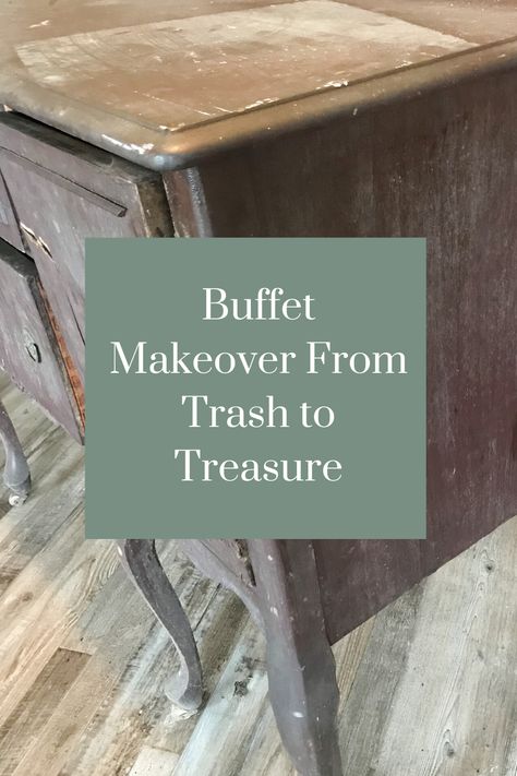 Vintage Buffet Table Makeover, Redoing A Buffet Cabinet, Painted Black Buffet, Sideboard Painting Ideas, Refinished Buffets And Sideboards, Refurbished Sideboard Ideas, Buffet Cabinet Paint Ideas, Refinishing Buffet Cabinet, Buffet Table Redo