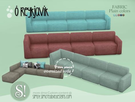 Oh Reykjavik oversized sofa by SIMcredible! Mods Sims 4, Los Sims 4 Mods, Oversized Sofa, Sims 4 Tsr, Sims 4 Cc Kids Clothing, Sims 4 Mm, Los Sims, Sims 4 Cc Furniture, Sims 4 Collections