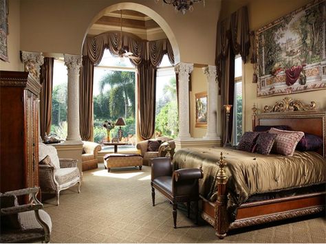 Luxurious Estate in Naples, Florida - Master Suite ! Tuscan Bedroom, Master Suite Bathroom, Holiday Quote, Tuscan Design, Mediterranean Home Decor, Casas Coloniales, World Decor, Tuscan Decorating, Mediterranean Home