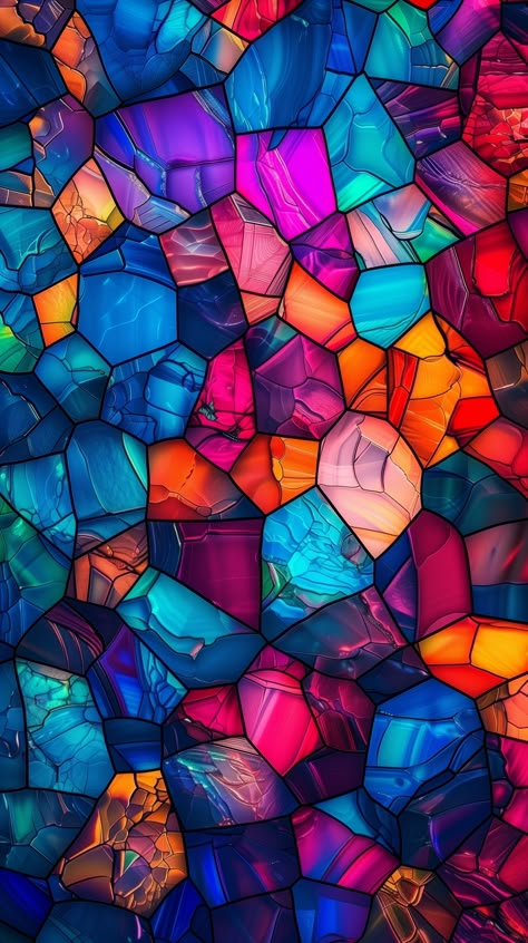 Brighten your iPhone and Android screens with this vibrant wallpaper! 📱✨ Stained Glass Wallpaper Iphone, Vibrant Wallpaper Iphone, Screensavers Aesthetic, Most Beautiful Wallpapers Iphone, Trippy Galaxy, Abstract Phone Wallpaper, Vibrant Wallpaper, Trippy Patterns, Lock Screen Wallpaper Iphone