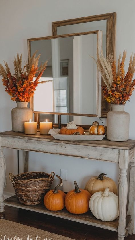 Create a cozy and welcoming atmosphere in your home with neutral fall decor inspired by the rustic charm of a farmhouse From the inviting front porch to the warm living room discover easy DIY ideas to transform your space for the upcoming seasons Get inspired to bring the essence of the home farm to your 2023 bedroom kitchen and 2022 living spaces with stylish mantle and fireplace decor ideas suitable for 2024 and beyond Elevate your home decor game with timeless fall accents Neutral Thanksgiving Decor, Neutral Decor Ideas, Fall Decor Ideas For Living Room, 2023 Bedroom, Fireplace Decor Ideas, Warm Living Room, Easy Diy Ideas, Tv Stand Decor, Fall Entryway