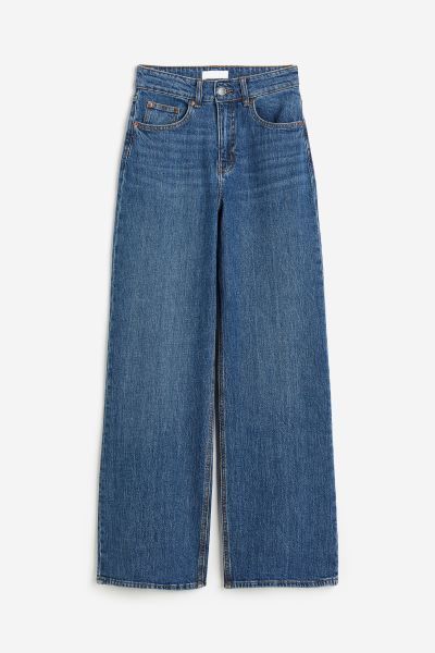 Wide High Jeans - Bleu denim - FEMME | H&M FR | H&M (FR & ES & IT) H And M Jeans, Iron Machine, H And M, Jeanne Damas, Plus Size Fall, Lady Grey, M Jeans, H&m Jeans, Wide Legs