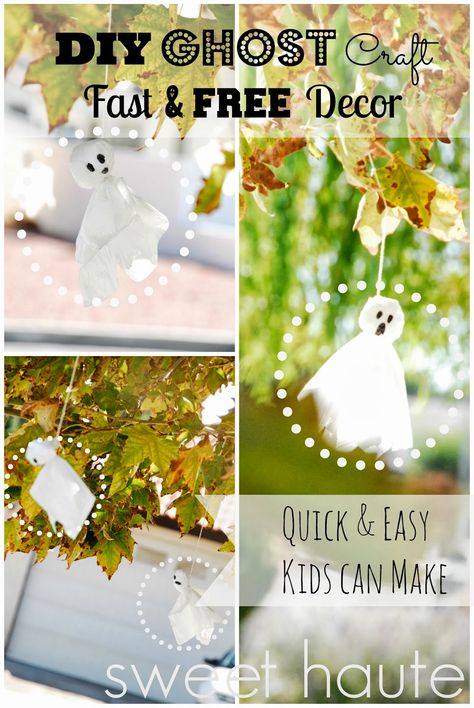 Tree Ghosts, Pink Candy Apples, How To Make Ghosts, Outdoor Ghosts, Ghost Craft, Diy Tree Decor, Ghost Crafts, Ghost Diy, Ghost Decoration