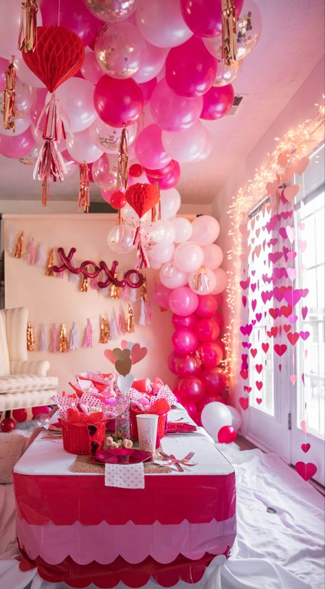 Galentine’s Day decorations Valentines Galentines Party, Galentines Pajama Party, Valentines Bday Party, Galentines Party Outfits, Galentines Party Decorations Diy, Valentines Sleepover, Valentines Day Theme Party, Galentines Party Favors, Galentines Event