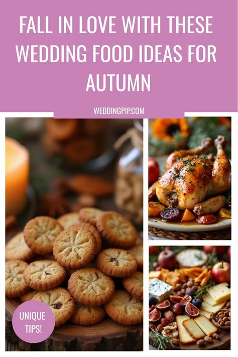 Celebrate your love with flavors of the season! 🍁🍽️ Explore our collection of wedding food ideas for fall, featuring everything from passed hors d'oeuvres to late-night snacks. Learn how to create a menu that showcases autumn's best ingredients and keeps guests satisfied all night long.

Visit the page to see ideas and tips! 🥧🍂

#FallWeddingFood #AutumnWeddingIdeas Fall Wedding Food Ideas, Fall Wedding Food, Fall Wedding Desserts, Wedding Hors D'oeuvres, Fall Wedding Menu, Soup Shooters, Spiced Pumpkin Soup, Autumn Wedding Food, Wedding Food Ideas