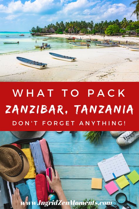 What To Pack For Tanzania Safari, Packing For Zanzibar, Island Holiday Packing List, What To Wear In Zanzibar, Tanzania Packing List, Zanzibar Vacation Outfits, Zanzibar Packing List, Tanzania Outfit Ideas, Zanzibar Outfits