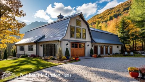 Grey Barndominium Living: Style Tips and Inspiration Brown Barndominium, Farmhouse Barndominium Exterior, Grey Barndominium, Barndominium Colors, Barndominium Exterior, Unique Decor Ideas, Best Color Schemes, Open Concept Layout, Dream Life House