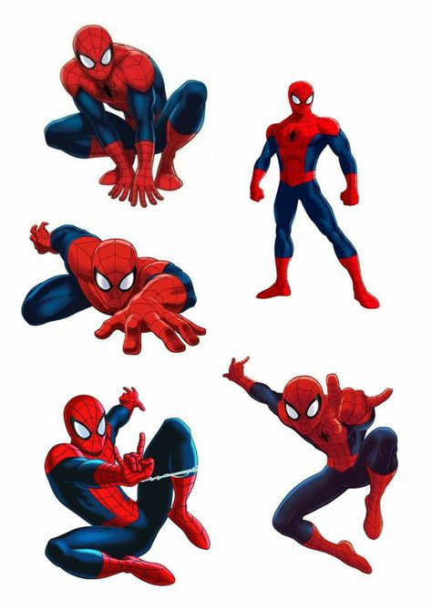 Spiderman Topper Printable, Spiderman Cake Topper Printable, Topper Spiderman Birthday, Spiderman Printables, Topper Spiderman, Avengers Party Decorations, Spiderman Topper, Birthday Tarpaulin Design, Spiderman Stickers