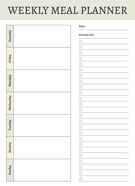 An easy-to-edit planner template for Google Docs. Thanksgiving Grocery List, Weekly Meal Plan Template, Weekly Menu Template, Free Planner Templates, Meal Plan Grocery List, Monthly Meal Planner, Resignation Letters, Online Planner, Google Doc