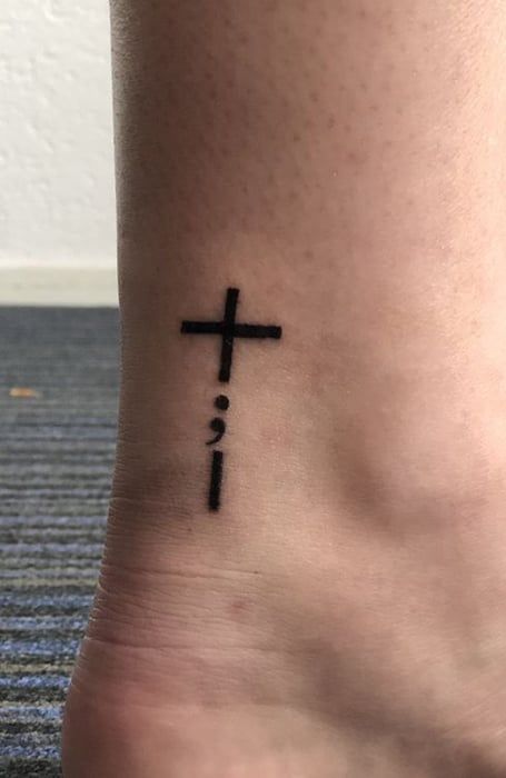 30 Semicolon Tattoo Designs Ideas & Meaning - The Trend Spotter Semi Colon Tattoo, Semicolon Tattoo Meaning, Colon Tattoo, Tattoos To Cover Scars, The Trend Spotter, Semi Colon, Cross Tattoos For Women, Semicolon Tattoo, Religious Tattoos