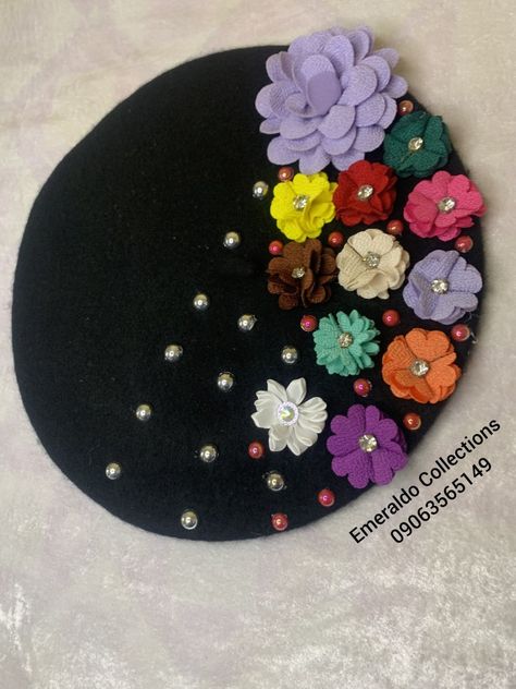 Black Embellished Beret Embellished Beret, Crochet Tutorial Pattern, Church Hats, Berets, Crochet Tutorial, Collage, Crochet, Hats, Pattern