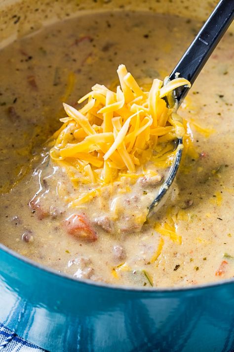 Jalapeno Bacon Cheeseburger Soup Crockpot Cheeseburger Soup, Crockpot Cheeseburger, Soup Bacon, Cheeseburger Soup Crockpot, Freeze Leftovers, Soup Low Carb, Jalapeno Bacon, Bacon Cheeseburger Soup, Beer Cheese Soups