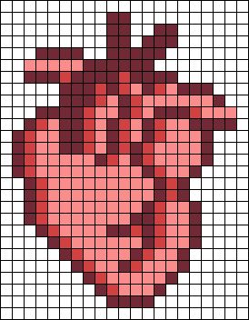 Spiderman Crochet Tapestry, Heart Pixel Grid, Mha Alpha Pattern, Pixel Art Abstract, Alpha Patterns Heart, Spiderman Alpha Pattern, Heart Grid Pattern, Anatomical Heart Cross Stitch, Pixel Art Heart