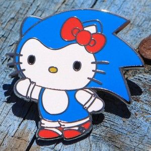 BAIT x Sanrio x Sonic Blue Hello Kitty Pin (blue) Hello Kitty Aura, Sonic Merch, Shadow Fanart, Silly Sonic, Blue Hello Kitty, Shadow And Sonic, Sanrio Collection, Sonic Blue, The Hedgehog Sonic