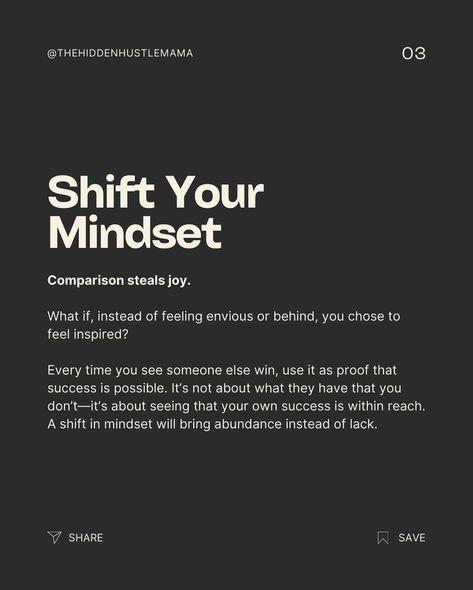 Comparison is the thief of joy, and it’s also slowing down your growth, babe 💔 Every time you compare your progress to someone else’s, you’re putting unnecessary pressure on your journey. The truth is, your path is unique, and your wins are meant for you ✨ **this carousel is part of The Hidden Spins** . . . seo: comparison is the thief of joy, digital marketing growth, stop comparing, imposter syndrome in marketing, shift your mindset, marketing success tips, stay in your lane, celebra... Stop Comparing Affirmations, Comparison Is The Thief Of Joy, Stay In Your Lane, Stop Comparing, Imposter Syndrome, Success Tips, Better Life Quotes, Feel Inspired, Passive Income