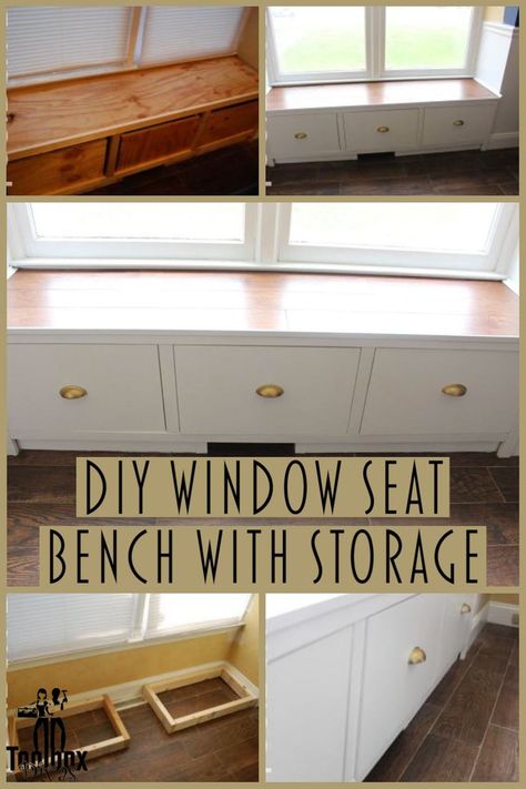 Are you like me, and have tons of projects in mind, but lack the energy to complete them. Well follow along to see how I tackled the procrastination, and built this awesome DIY window seat bench with added storage. Window Bench Seat With Storage, Window Storage Bench, Wood Bench Seat, Cement Furniture, Diy Window Seat, Window Bench Seat, Diy Wood Bench, Window Seat Storage, Window Bench