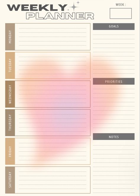 Cute Weekly Planner Template Aesthetic, Goodnotes Layout, Weekly Planner Template Goodnotes, Page Templates For Samsung Notes, Aesthetic Weekly Planner Template, Weekly Planner Aesthetic, Goodnotes Weekly Planner, Goodnotes Planner Template, Ipad Templates