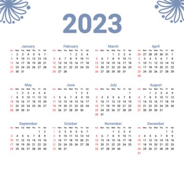 2023 Calendar Design, Month Illustration, 2023 Monthly Calendar, Flowers 2023, Best Daily Planner, Calendar Png, Office Concept, Watercolor Calendar, Daily Routine Planner