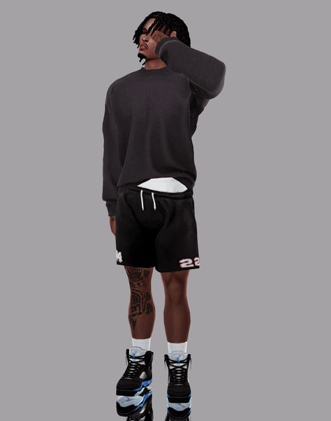 I love doing these so much, so thank you to all of you that have engaged with my posts🖤 1 - Hair | Sweater | Shorts | Socks | Shoes | 2 - Hair | Shirt | Cargos | Shoes | Rings | 3 - Hair + Beanie… Men Custom Content Sims 4, Sims 4 Mens Shorts Cc, Sims 4 Male Nike Clothes, Male Sims 4 Shoes, Sims 4 Mens Accessories, Sims 4 Cc Black Guy Clothes, Sims 4 Cc Masculine Clothes, Sims4 Cc Male Pants, Sims 4 Mens Shoes Cc