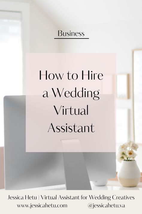 How to Hire a Wedding Virtual Assistant — Jessica Hetu | Virtual Assistant for Wedding Creatives Virtual Assistant Event Planning, Wedding Assistant, Hire A Virtual Assistant, Calendar Management, Virtual Studio, Professional Web Design, Local Wedding, Discovery Call, Wedding Catering