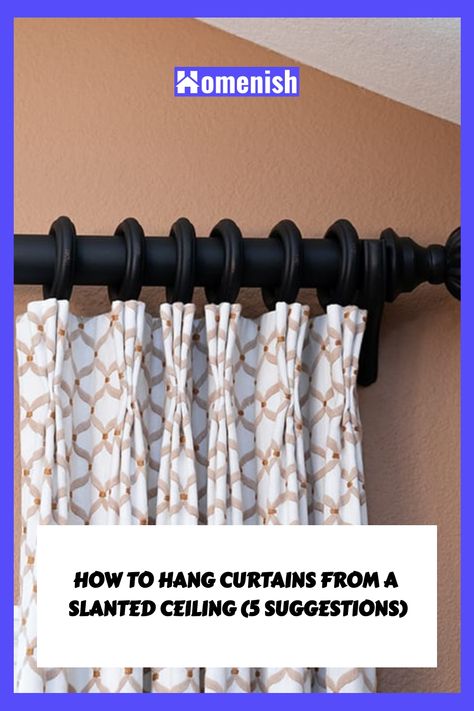 If you have a sloped or slanted ceiling, then the prospect of hanging curtains might seem more tricky than usual. Fortunately, there are various ways you can hang curtains from sloped ceilings without too much trouble. Here we investigate how to hang curtains from a slanted ceiling. Slope Ceiling Curtain, Curtains For Angled Ceiling, Curtains For Slanted Ceiling, Slanted Curtains Sloped Ceiling, Curtains Slanted Ceiling, Curtains On Angled Ceiling, Curtains On Slanted Ceiling, Corner Curtain Rod, How To Hang Curtains