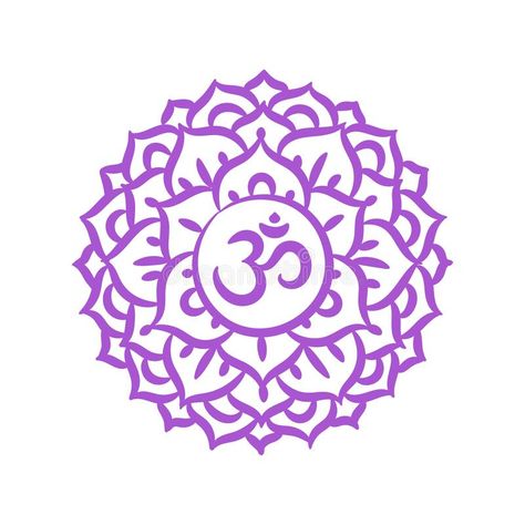 Sahasrara Chakra Symbol, Sahasrara Chakra Tattoo, Crown Chakra Drawing, Crown Chakra Tattoo, Crown Chakra Symbol, Chakras Art, Meditation Illustration, Sahasrara Chakra, Sanskrit Symbols