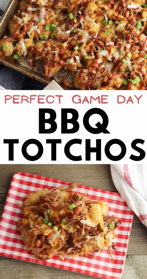 Loaded Tater Tots Recipes Pulled Pork, Tater Tots With Pulled Pork, Bbq Tater Tots, Loaded Pulled Pork Potatoes, Bbq Pork Tater Tot Casserole, Pulled Pork Tater Tot Nachos, Pulled Pork Tator Tot Nachos, Pulled Pork Loaded Tater Tots, Loaded Tarot Tots