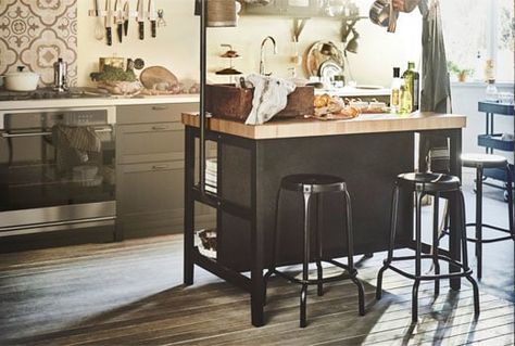 Shop the IKEA VADHOLMA kitchen island in black with oak worktop Vadholma Kitchen Island, Ikea Vadholma, Oak Worktop, Small Kitchen Design Ideas, Freestanding Kitchen Island, Small Kitchen Design, Ikea Kitchen Island, Kitchen Island On Wheels, Island Table