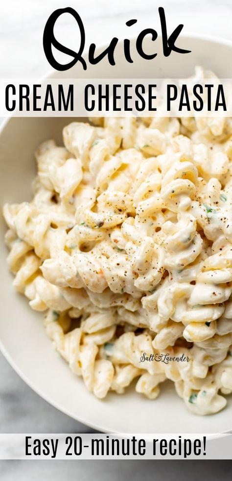 Easy Cream Cheese Sauce For Pasta, Cream Cheese In Pasta, Easy Pasta Ideas Simple, Easy Pasta With Cream Cheese, Cream Cheese Parmesan Sauce, Creamy Pasta Sauce With Cream Cheese, Things To Make With Cream Cheese Dinners, Simple Cheese Pasta, Cream Cheese Parmesan Pasta