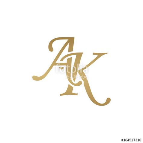 Initial letter AK, overlapping elegant ... Good Afternoon My Love, Queen Wallpaper Crown, Ak Logo, Makeup Studio Decor, Wellness Home, Dental Logo Design, Name Drawings, Finger Henna Designs, Stylish Alphabets