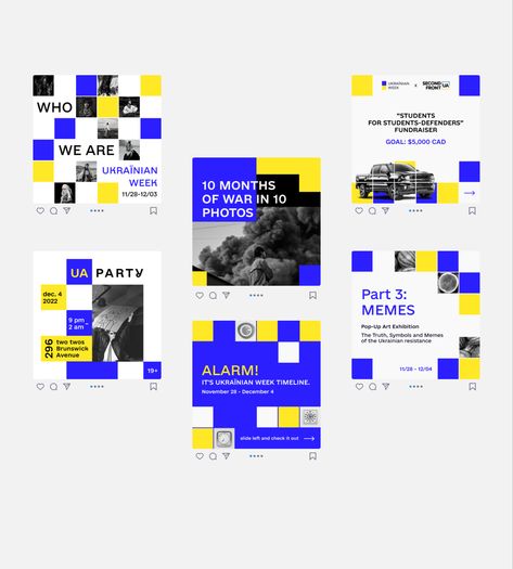 Infographic Design Layout Instagram, Modular Layout Graphic Design, Pixel Brand Identity, Infographics Poster Design, Crypto Graphic Design, Modern Pixel Art, Internet Social Media Design, Event Post Design, Yellow Branding Design