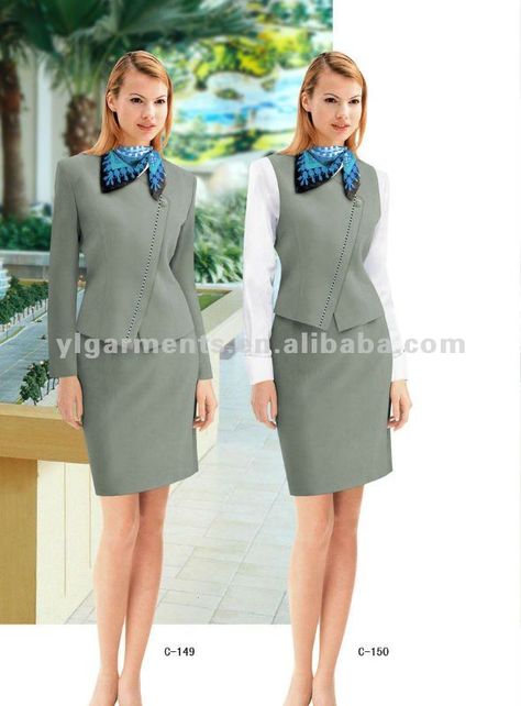 uniforme Flight Attendant Costume, Uniforms Ideas, Uniform Hotel, Flight Suits, Airline Stewardess, Hotel Uniforms, Stewardess Uniform, Restaurant Uniforms, Hotel Uniform